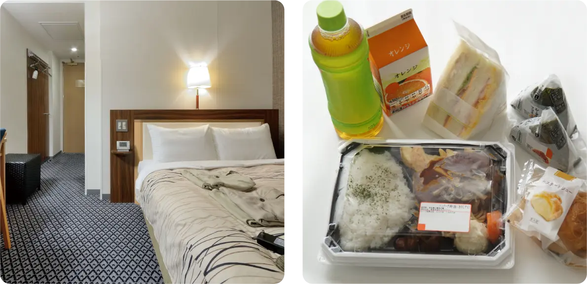 泊まれる場所と食事